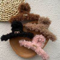 [COD] and winter hairy style large 11cm catch furry plus size back head plate hairpin clip hair female