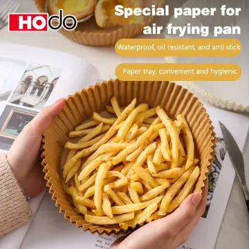 100PCS Air fryer Dispasable Paper Liner Round 6.3inch Non-stick Parchment Airfryer  Liners Oil-proof White Food Grade Baking Air fryer Paper basket Tray  Steamer Cooking Roasting Microwave Accessories 