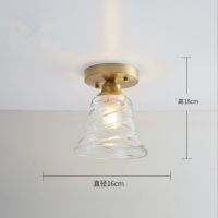 Nordic Glass Ceiling lamp Retro Loft Vintage Ceiling Light Dining Room Modern corridor copper E27 Ceiling Glass Lampshade