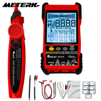 Meterk มือถือแบบพกพา2in1เครือข่ายทดสอบสายเคเบิลมัลติมิเตอร์จอแสดงผล LCD ที่มีแสงไฟอะนาล็อกดิจิตอลค้นหา POE ทดสอบสายเคเบิลจับคู่ความไวปรับความยาวสายเคเบิลเครือข่ายลัดวงจรวัดติดตามมัลติฟังก์ชั่ทดสอบสายเคเบิล