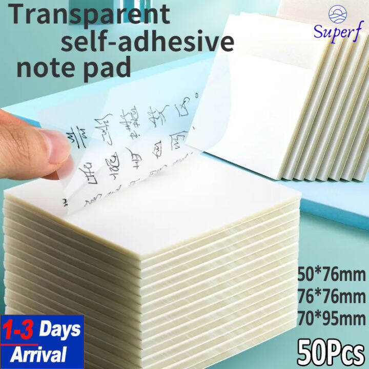 【From Manila】 50 Sheets Transparent Waterproof Note Pads Notepads Self