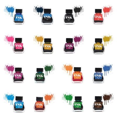 30ml 16 Colors Glass Smooth Writing Fountain Pen Ink suit for Refill School Student Stationery Office Supplies
