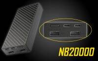 Nitecore NB20000 QC USB &amp; USB-C 4 พอร์ต 20000mAh พลังงานสำรอง