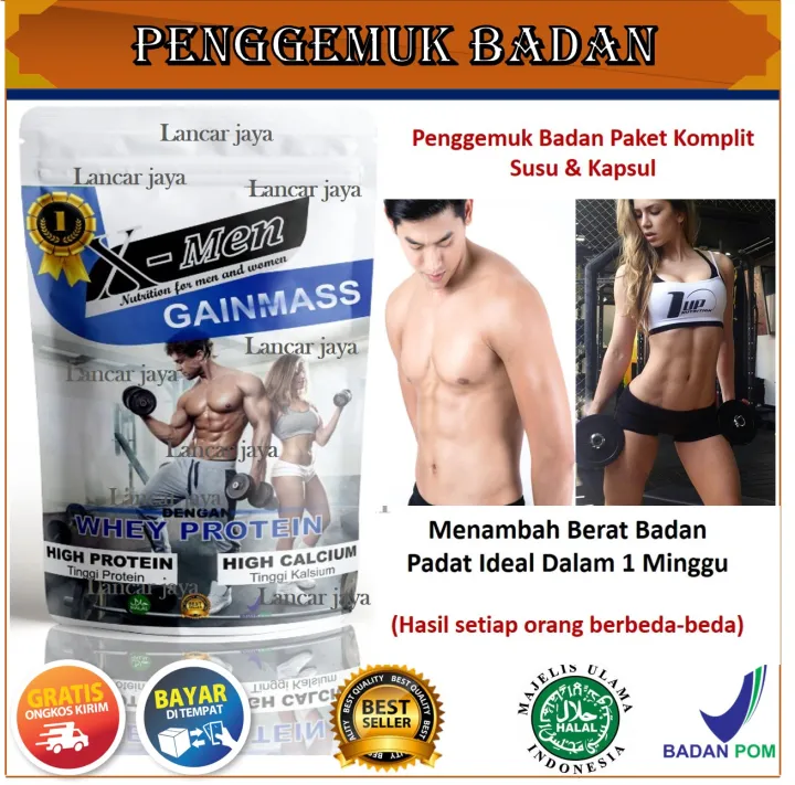 Paket Lengkap Penggemuk Badan X Men Gainmass Super Weight Gain