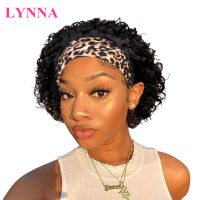 Headband Wig Human Hair Water Wave Full Machine Made Wig Short Jerry Curly Headband Wig Human Hair Wigs For Black Women