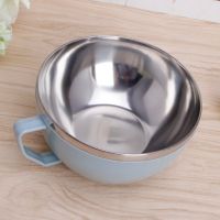 Solid Stainless Steel Noodle Bowl With Handle Food Container Rice Bowl Soup Bowls Instant Noodle Bowl With Lid With Handle