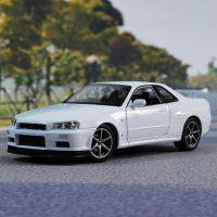 Welly 1:24นิสสัน Skyline GTR R34ล้อแม็กรถสปอร์ตรุ่นจำลอง D Iecast โลหะของเล่นรถแข่งรุ่นเก็บเด็กของขวัญ