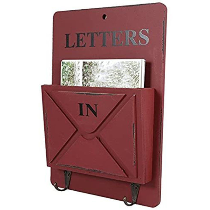 wooden-mail-box-letter-rack-wall-mounted-mail-sorter-storage-box-key-hooks-standing-holder