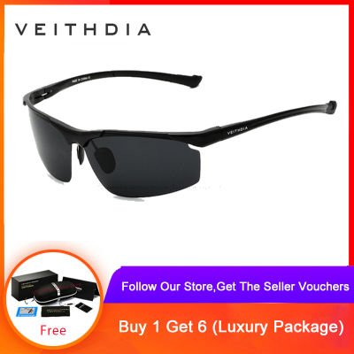 VEITHDIA แว่นกันแดด Polarized UV400 ผลิตจากวัสดุแมกนีเซียมอลูมิเนียม แว่นตากันแดด แว่นโพลาไรซ์ สำหรับผู้ชาย – 6587