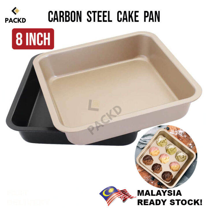 8 Inch Square Cake Pan Baking Tray Non Stick Carbon Steel Brownie Pan