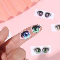 5 Pairs Cartoon Eyes Stickers Glass Chips Eyelashes Paper Face Organ Paster Anime Figurine 8/10/12/15mm