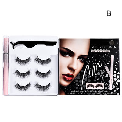 MUS 3คู่ Reusable Eyelash สติกเกอร์ชุดกันน้ำและติดทนนาน Self-Adhesiv ของขวัญสำหรับผู้หญิงและแฟนสติกเกอร์ขนตาชุดที่มีประโยชน์ Reusable กันน้ำและติดทนนาน Self-Adhesive