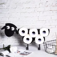 【CW】 Toilet Paper Roll Holder Sheep Tissue Storage Rack Cast Armchair Cushion Backrest Accessor