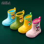 AMILA Children s rain boots dinosaur cartoon thick