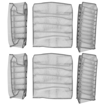 6Pcs Underwear Drawer Organizer Foldable Closet Clothes Dividers Dresser Compartments Storage Box Fit for Bras Socks