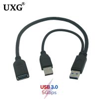 USB 3.0 Splitter Cable USB 3.0 Male to Dual USB A Female Jack Y Hub USB Splitter Charger Data Transfer Extension Cable