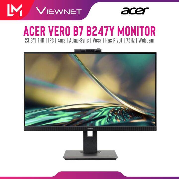 Acer Vero B7 B247Y(23.8") / B227Q(21.5") Flat Monitor (IPS, FHD, 4ms, AdaptiveSync, Has Pivot