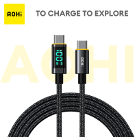 AOHI 1.2m สาย USB C 100W PD USB 4.0 40Gbps Type C Fast Charge สำหรับ Galaxy MacBook Huawei Xiaomi จะได้รับ LED ข้อมูลเชิงลึกสำหรับโทรศัพท์