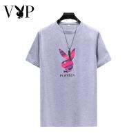 Playboy VIP เสื้อยืดผู้ชายใหม่แขนสั้นหลวมป่า