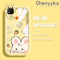 เคส Chenyyka สำหรับ Xiaomi Redmi 9C NFC POCO C31ลายการ์ตูนกระต่ายแครอทสีสันสดใสน่ารักมอนสเตอร์ตัวน้อยเลนส์กล้องถ่ายรูปแบบนิ่มซิลิโคนเคสใสกันกระแทกแบบใสง่ายเคสป้องกัน