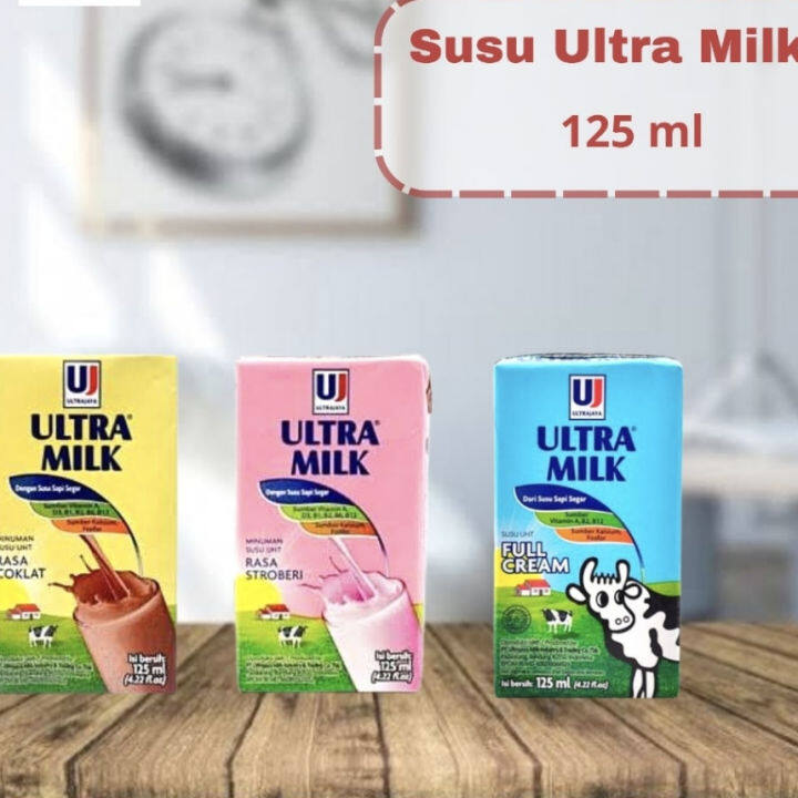 Ultra Milk Mini Susu Uht Cokelat Strawberry Full Cream 125 Ml