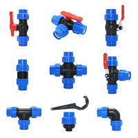 20/25/32/40/50/63mm PVC ท่อ PE Tap Tee Water Splitter 1/2 3/4 1 "1.25" 1.5 "2" Tee ท่อบอลวาล์วรูปตัว T Connector 1 pcs-Ludeiur