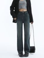 Uniqlo New Fashion version Narrow straight jeans for women 2023 popular new high-waisted slimming loose and drapey wide-leg pants for small people autumn and winter