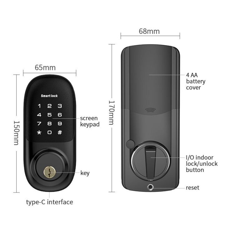 tuya-การ์ด-ic-ล็อกรหัสผ่านประตูอิเล็กทรอนิกส์ดิจิตอลล็อคอัจฉริยะระบบ-nfc-รีโมทแอปปลดล็อคล็อคตายชาร์จฉุกเฉิน