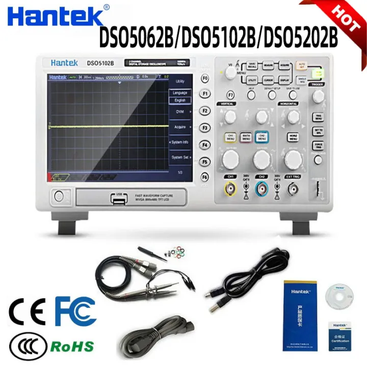 Hantek DSO5062B DSO5102B DSO5202B 2 CH Channel Oscilloscope Handy ...