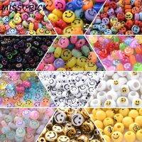 ✲ 10-100Pcs 4-16mm Cartoon Smiley Face Acrylic Beads Multicolor Loose Spacer Beads For Jewelry Making Diy Bracelet Accessories