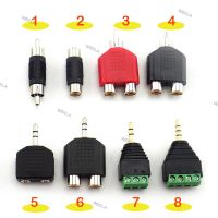 3.5mm Plug to 2 RCA Jack Adapter Male to Female 3.5 to AV Audio Connector 2 in 1 Stereo Headset Dual Headphone W6TH