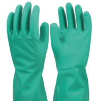 ถุงมือป้องกันสารเคมี ถุงมือยางไนไตร สีเขียว 13 นิ้ว 15MIL (12คู่/แพ็ค) GREEN CHEMICALS GLOVE 15MIC 13" Size : L