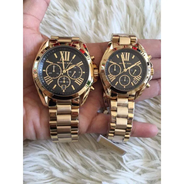 MK WATCH GOLD BLACK COUPLE WATCH BRADSHAW 100% PAWNABLE WATCH FOR MEN AND  WOMEN  HIGH GRADE QUALITY WATCH AT LOWEST PRICE AND BEST SELLER  AUTHENTIC NON TARNISH | Lazada PH