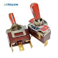 E-TEN(C)1122 Toggle Switch Red 3 Pin ON-OFF-ON Switch Silver Contactor 50000 Times Lifespan 250V 16A 29*14.6MM Red Handle Electrical Circuitry  Parts