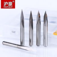 Huhao 10ชิ้น/ล็อต3.175มม. 3 Edge Carbide Pypamid เครื่อง Cnc เราเตอร์ดอกสว่านสลักเครื่องมือแกะสลักงานไม้หิน3หน้า