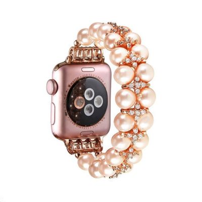【Hot Sale】 Applicable to watch8 generation strap 1234567 double row pearl full diamond