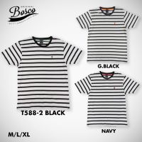 COD  เก็บโค้ดหน้าร้าน เสื้อยืดคอกลมพิมพ์ลาย BOSCO T-SHIRT (STRIPES) T588-2