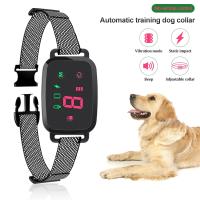 ZZOOI Automatic Anti Barking Dog Collar Dog Training Collar Rechargeabl Anti Bark Device  with Shock Vibration Sound Waterproof Collar