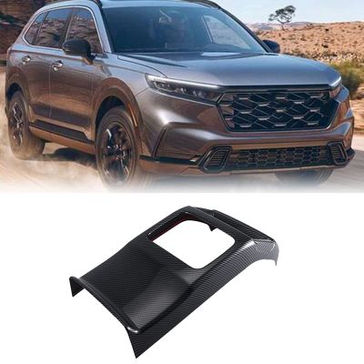 Car Carbon Fiber Rear Air Condition Vent Outlet Frame Anti-Kick Panel Cover Trim for Honda CR-V CRV 2022 2023