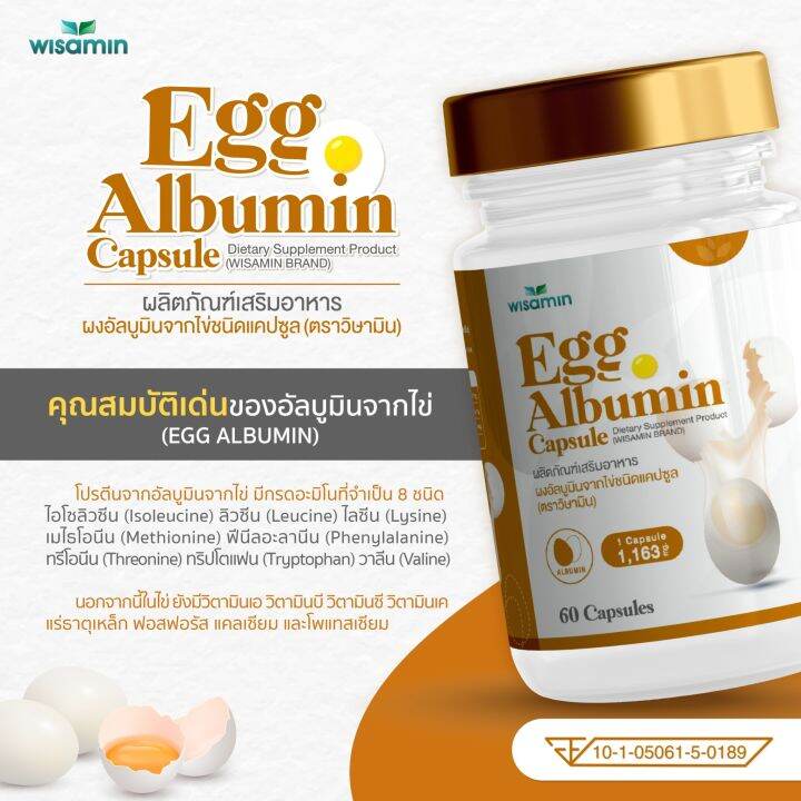 ซื้อ-1-แถม-1-egg-albumin-capsule-ผงอัลบูมินจากไข่-ชนิดแคปซูล-1-163-mg-ตราวิษามิน-แพคคู่-ได้-2-กระปุก-รวม-120-แคปซูล