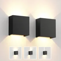 LED ผนัง Sconces 2แพ็ค6วัตต์ที่ทันสมัยในร่มกลางแจ้ง IP65โคมไฟติดผนัง,ขึ้นลงติดผนังไฟสำหรับห้องนั่งเล่นห้องโถงห้องนอน