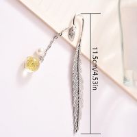 ‘；【-【=】 Dry Flower Bookmark Retro Ball Pendant Book Label Cute Beautiful Book Page Mark Student Stationery Bookmarks For Books Gift