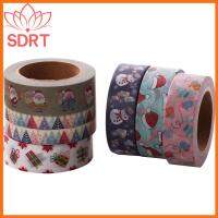 SDRT สติ๊กเกอร์ตกแต่งสมุดภาพ2ชิ้นมีสไตล์สุขสันต์วันคริสต์มาสสไตล์ Washi เทปกระดาษเหนียว