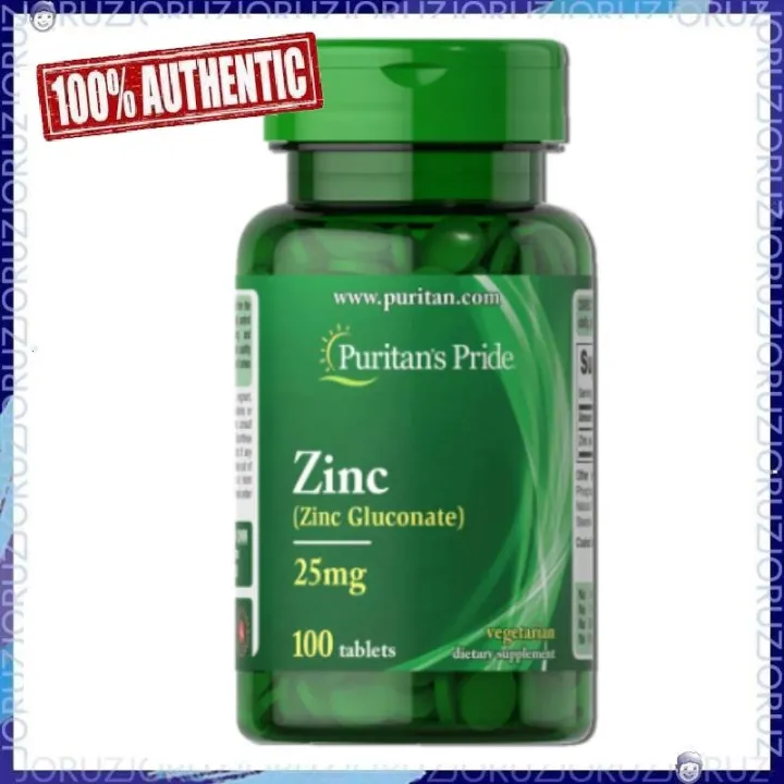 Puritan's Pride Puritan's Pride Zinc 25mg/50 mg 100 Caplets Zinc
