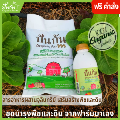 [ฟรีค่าจัดส่ง] ชุดฟื้นฟู มูลไส้เดือน 1กก. + น้ำหมักชีวภาพ เข้มข้นจากมูลไส้เดือน ขนาด 1ลิตร [แถมฟรี เมล็ดพันธุ์ผัก] บำรุงพืช ฟื้นฟูดิน