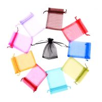 25/50pcs Organza Bag Jewelry Tulle Drawstring Bag Packaging Display Jewelry Pouches Wedding Christmas Gift Bag