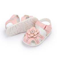 KIDSUN 2021 New Product Baby Sandals Flower Leather Rubber Sole Flat Summer Outside Infant Girl Crib Toddler First Walkers