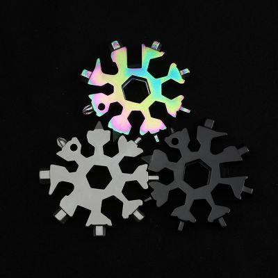 Portable Mini EDC Tool 18-in-1 multi-tool card combination Compact outdoor products Snowflake screwdriver Wrench Snow flake card