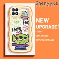 Chenyyka เคสสำหรับ Realme 8i Realme Narzo 50 4G เคสคนต่างด้าวน่ารักสีสันสดใสลายคลื่นครีมกันกระแทกแบบใสนิ่ม เคสมือถือสร้างสรรค์ เคสโปร่งใสลายกล้องถ่ายรูปเรียบฝาครอบป้องกันซิลิโคน