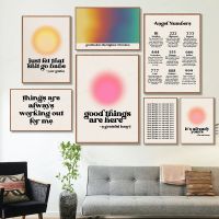 Retro 70S ยืนยัน Wall Art พิมพ์การประกาศผ้าใบโปสเตอร์สติอ้าง Gradient ภาพวาด Room Home Decor